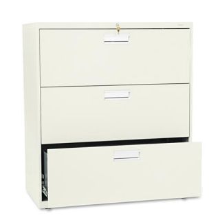 Hon 600 Series 36 inch Wide Three drawer Lateral File Cabinet In Putty