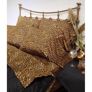 Scent Sation Wildlife 200 Tc Leopard King size Sheet Set Black Size King