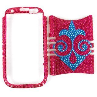 Cell Armor I747 RSNAP FD254 Rocker Series Snap On Case for Samsung Galaxy S3   Retail Packaging   Full Diamond Crystal Blue Face on Red Cell Phones & Accessories