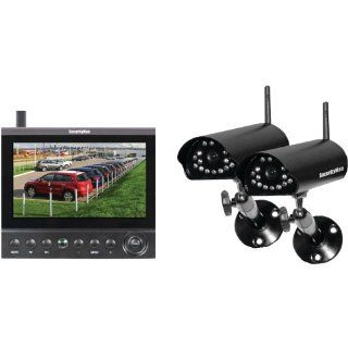 Securityman DIGILCDDVR2 4 Channel Wireless Security System with 7 Inch LCD/SD DVR and 2 Cameras with Night Vision and Audio (Black)  Complete Surveillance Systems  Camera & Photo