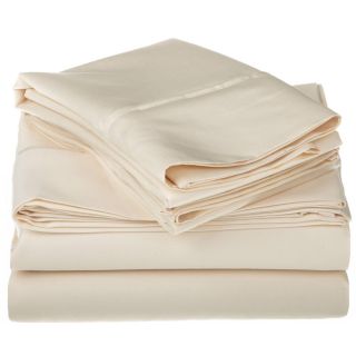 None Egyptian Cotton 1200 Thread Count Solid Oversized Sheet Set Off White Size California King