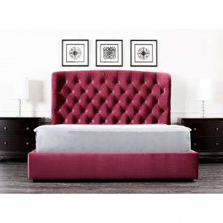 Abbyson Living Presidio Burgundy Tufted Upholstered Queen size Bed