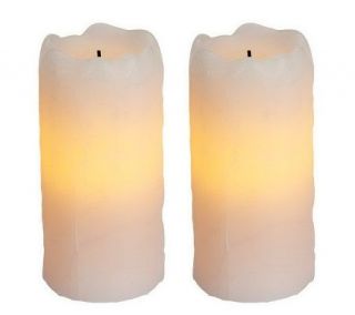 Candle Impressions S/2 6 Melted Wax Flameless Candle w/Timer —