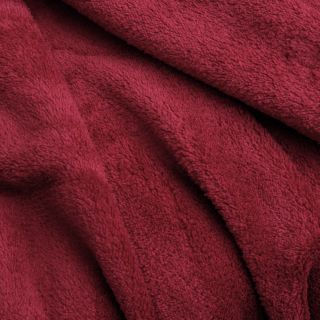 Elite Home Products All Seasons Solid Microplush Knit Hem Edging Blanket Red Size Twin