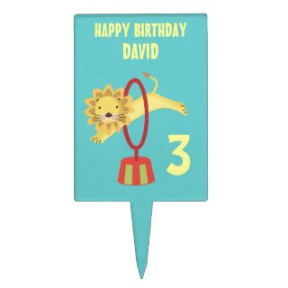 Circus Lion Birthday Party Number Cake Topper