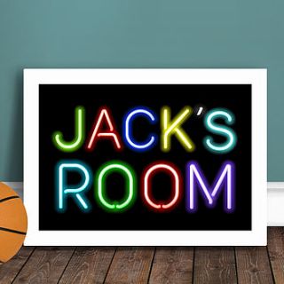 personalised neon sign poster by ink & sons