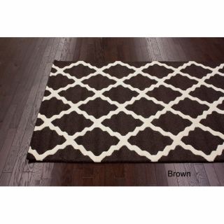 Nuloom Nuloom Hand hooked Alexa Moroccan Trellis Wool Rug (76 X 96) Brown Size 76 x 96