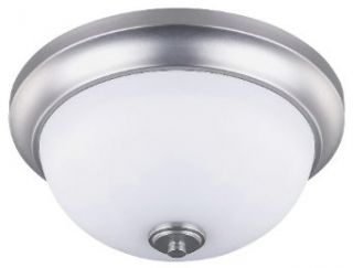Canarm IFM256A13BPT New Yorker 2 Light Flush Fixture, Flat Opal Glass Bowl and Brushed Pewter   Flush Mount Ceiling Light Fixtures  