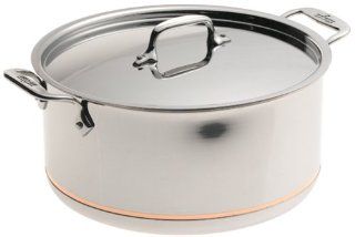 All Clad 6508 SS Copper Core 5 Ply Bonded Dishwasher Safe 8 Quart Stockpot / Cookware, Silver Kitchen & Dining