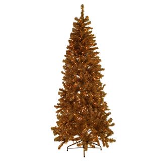 Gold Tinsel Tree Seasonal Decor