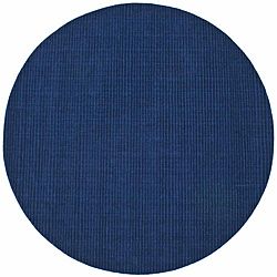Hand tufted Blue Stripe Wool Rug (6 Round)