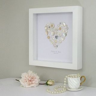 personalised golden anniversary heart artwork by sweet dimple