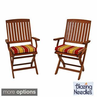 Blazing Needles All weather Outdoor Folding Chair Pads (pack Of 2)