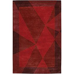 Hand tufted Mandara Red New Zealand Wool Rug (5 X 76)