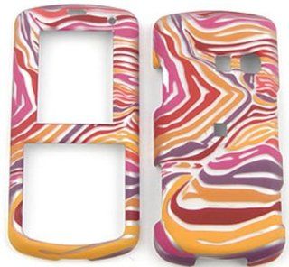 LG Banter UX265 AT&T Red/Orange/Purple Zebra Print Hard Case/Cover/Faceplate/Snap On/Housing/Protector Cell Phones & Accessories