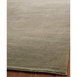 Loomed Knotted Himalayan Solid Grey Wool Rug (4 X 6)