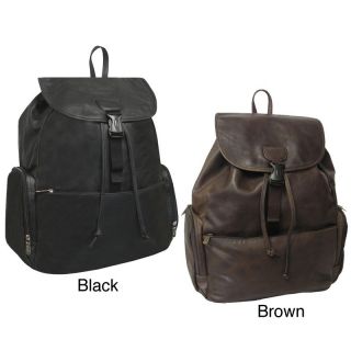 Amerileather Jumbo Leather Backpack With Adjustable Shoulder Straps