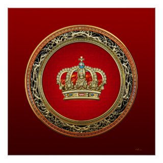 [150] Prince Princess King Queen Crown [Belg.Gold] Print