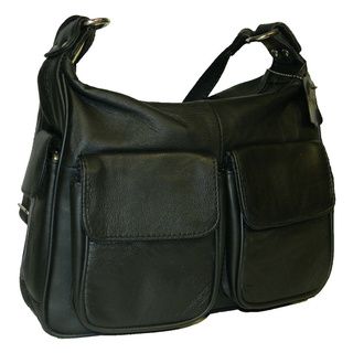 Hollywood Tag Women's Black Leather Handbag Shoulder Bags