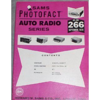 SAMS Photofact Auto Radio Series Manual AR 266 September 1978 Howard W. Sams and Company Books