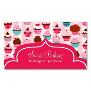 Modern Pink Cupcakes Bakery Business Card Templates