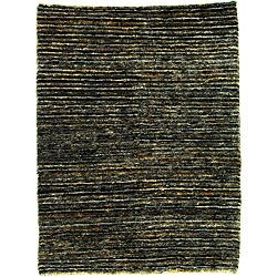 Hand knotted All natural Charcoal Grey Hemp Runner (26 X 10)