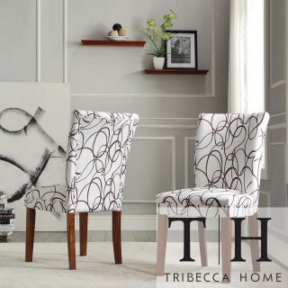 Tribecca Home Chocolate Swirl Print Accent Chairs (set Of 2)