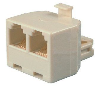 Allen Tel AT267B T Two 4 Conductor 6 Position Jacks and One 4 Conductor 6 Position Plug Adapter, Ivory Electronics