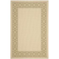 Poolside Cream/green Indoor/outdoor Border Rug (4 X 57)