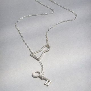 silver lock and key necklace by bbel