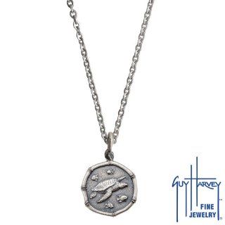 Medium Guy Harvey Hummingbird Necklace Sterling Silver on 20" Stainless Steel Flat Link Chain Necklace Turtle Jewelry