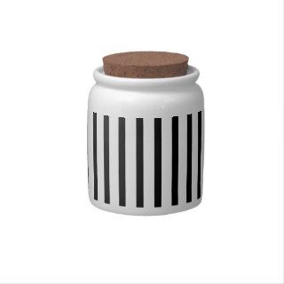 Black and White Stripes Candy Jar