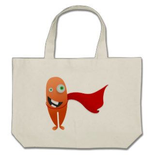 Big Eye Orange Monster Superhero Template Canvas Bag