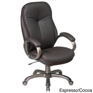 Office Star Products Work Smart Eco Leather Seat And Back Executive Chair Model Ech6630