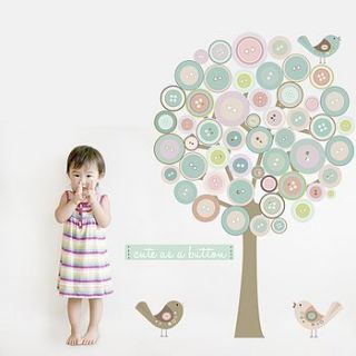 button tree fabric wall sticker by littleprints