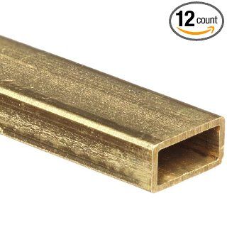 Brass C260 Hollow Rectangular Bar 3/32" x 3/16" x .014" Wall Brass Metal Raw Materials