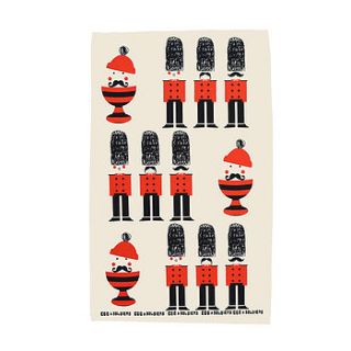 egg and soldiers cotton tea towel by ketchup on everything