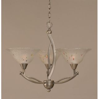 Toltec Lighting 3 Light Chandelier with Frosted Crystal Glass