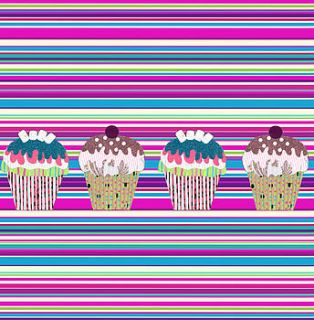 cupcakes and stripes greeting card by sarra kate