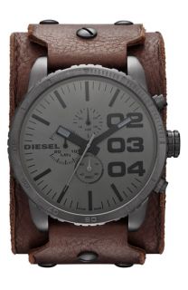 DIESEL® 'Franchise' Large Leather Cuff Watch, 51mm