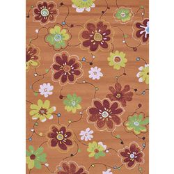 Hand hooked Coventry Spice Floral Indoor/ Outdoor Rug (36 X 56)