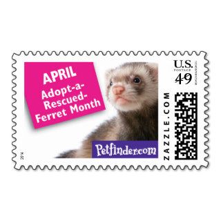 APRIL   Adopt a Rescued Ferret Month Postage Stamps