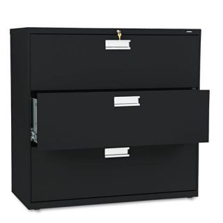 Hon 600 Series 42 inch wide Three drawer Lateral File Cabinet With Adjustable Leveling Guides