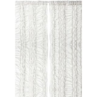 Gray Petite Ruffle 96 inch Curtain Panel