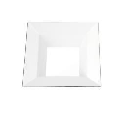 Silveredge White 8.5 inch Square Plastic Bowls (set Of 10)