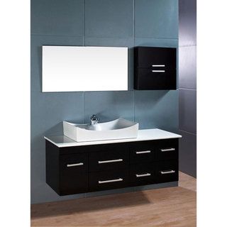 Design Element Design Element Springfield Contemporary Wall mount Bathroom Vanity Set Brown Size Single Vanities