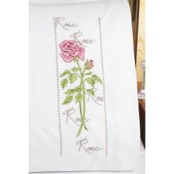 Rose Pillowcase Pair Stamped Cross Stitch Janlynn Cross Stitch Kits