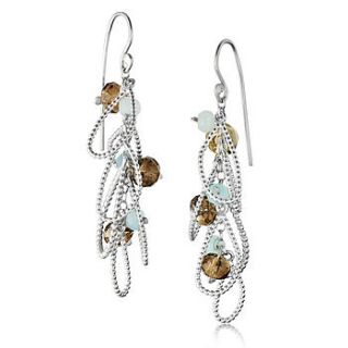 silver & semi precious stone cluster earrings by alison macleod