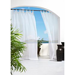 Escape Escape Tab Top Indoor/outdoor 96 Inch Voile Curtain Panel Pair White Size 54 x 96