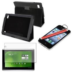 Leather Case/ Screen Protector/ Red Stylus for Acer Iconia A500 Eforcity Tablet PC Accessories